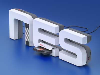 NES <3 3D Type 3d console game keyshot mariobros maya nes nintendo supermario type