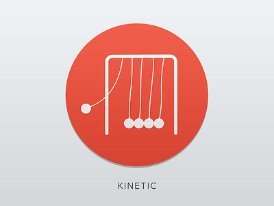 Kinetic v2 energy icon kinetic newtons cradle