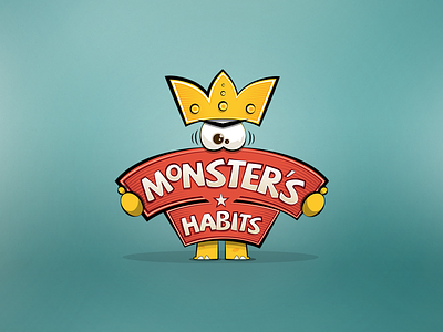 Monster Habits Logo brand branding design emblem game icon identity logo logo design logotype sign symbol