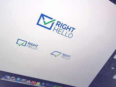 RightHello - logo concepts brand branding design emblem icon identity logo logo design logotype mark sign symbol