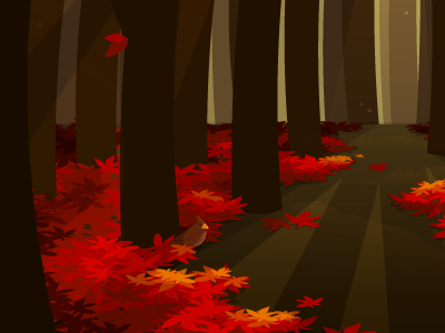 Fall Forest birds fall forest illustration leaves