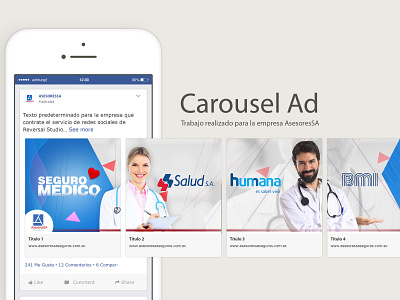Carousel Ad Asesores carousel facebook ad health insurance insurance company