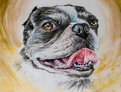 watercolor portrait of a dog, A3 dog drawing fashion illustration paint painting style