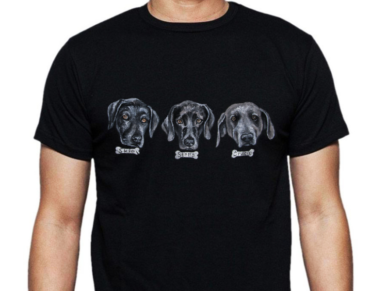 Hand-painted t-shirt, dogs, Футболка с ручной росписью, собаки apparel art design drawing fashion hand-painted handmade paint style wear