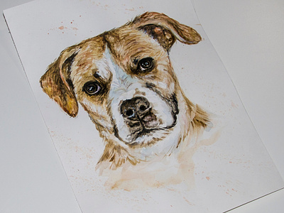 watercolor portrait of a dog,
