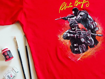 Hand-painted T-shirt, Counter Strike branding design fashion hand painted handmade paint painting wear