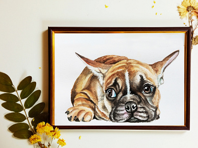 Custom watercolor pet portrait, memorial portrait, pet loss gift aquarelle painting illustration paint painting