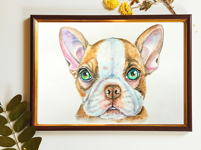 Custom watercolor pet portrait, memorial portrait, pet loss gift