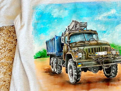 t-shirt hand painted. custom t-shirt for him, car design fashion hand-painted handmade paint painting style