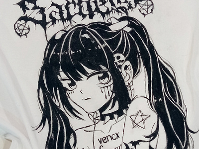 T-shirt hand painted, anime