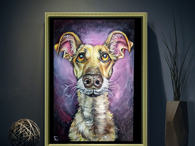 Original Dog portrait Oil painting custom puppy art Ukraine custom portrait dog oil art paint painting pet portrait puppy
