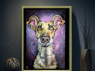 Original Dog portrait Oil painting custom puppy art Ukraine