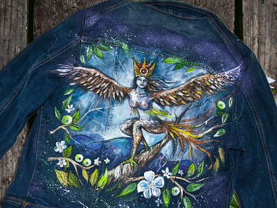 Hand-painted clothing, jeans jacket