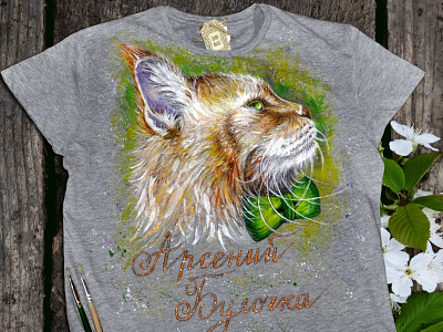 Hand-painted clothing, cat
