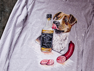 Hand-painted clothing, t-shirt apparel art branding design dog doghouse drawing fashion hand painted handmade illustration paint painting style wear