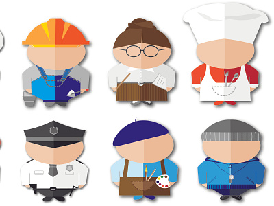 People of different professions. vector graphics, set, part 2 artist cook design logo professions set style teacher vector