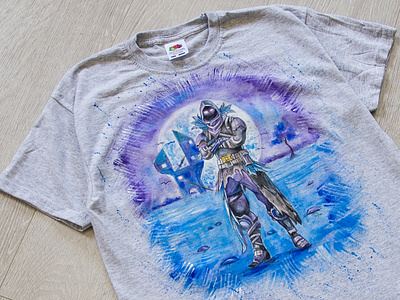 Hand-painted t-shirt, fortnite, raven apparel art design drawing fantasy fashion fortnite hand painted handmade illustration paint painting picture raven style wear