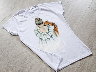 hand painted t-shirt for girl, wear, clothing apparel art branding design drawing fantasy fashion girl hand painted handmade illustration paint painting picture style wear woman