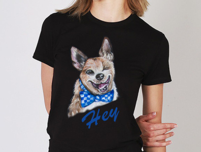 hand painted t-shirt with the dog
