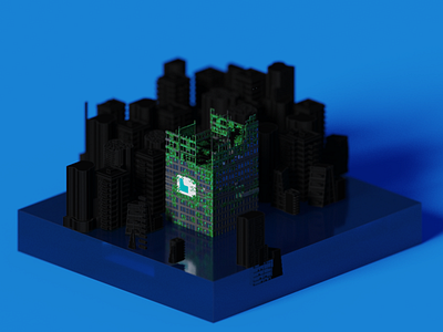 Flooded city snapshot 11/22 3d incomplete isometric magicavoxel progress