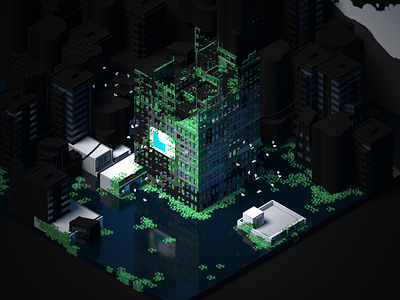 Flooded city snapshot 12/02 gamedev isometric post apocalyptic scene