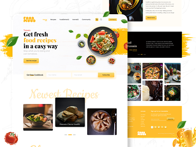 Food Recipe Landing Page adobe agency apps design business education figma food food blog food landing page food recipe furniture landing page medical minimal mobile app photoshop user experience user interface