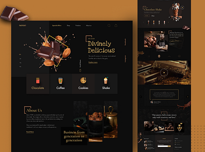 Chocolate Shop Landing Page agency apps design branding business chocolate shop dribbble fitness food furniture game graphic design health medical photoshop ui user experience user interface ux web design web template
