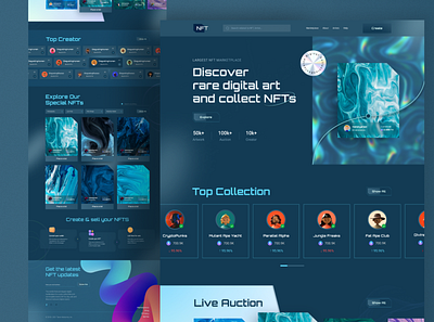 NFT Landing page agency bitcoin blockchain business cryptocurrency design ethereum figma health medical nft nft artist nft collector nft marketplace ui user experience user interface