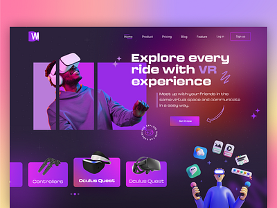 Virtual Reality headset Landing page