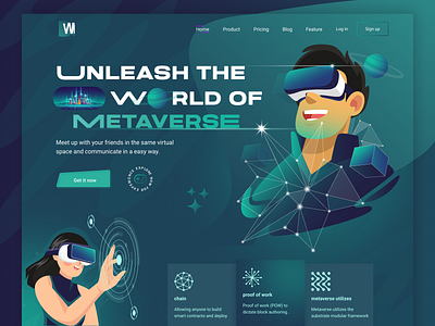 Metaverse Landing Page agency augmented reality business creative creative design dribbble figma landing page metaverse ui universe user experience user interface ux virual reality vr web design website design
