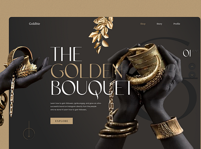 The Golden BOUQUET Landing page antique bonquet creative creative design figma gold golden landing page ui user experience user interface ux web page website