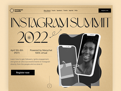 Instagram Summit Landing Page 2022 agency apps design business creative creative desiggn dribbble figma graphic design instagram instagram summit landing page mobile app travel ui user experience user interface ux website website design