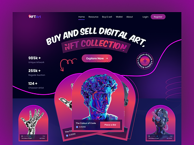 NFT Landing page agency blockchain business creative creative design crypto currency design figma landing page mobile apps nft nft landing page ui user experience user interface website design