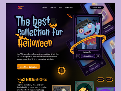 Halloween NFT Collection admin panel agency business creative website design figma halloween landing page mobile apps nft recent ui user experience user interface website