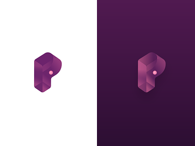 Logo concept gradient icon identity isometric letterform logo optical illusion p