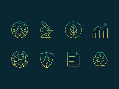 Evergreen Icons evergreen fir gradient icon recycle technology tree