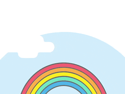 Rainbow animation balloons clouds illustration rainbow