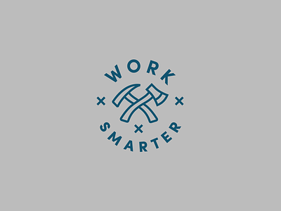 Work Smarter axe illustration patch typography