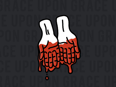Grace Upon Grace blood drip good friday hands illustration