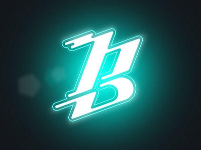 B b flare glow letter b space