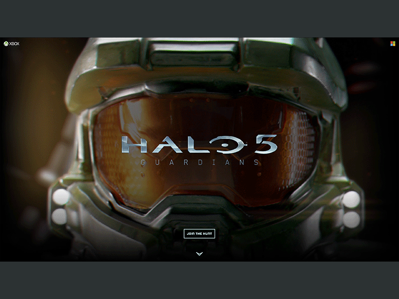 Halo 5 Marketing Site Pt.2 343i cta gaming halo halo 5 marketing site master chief parallax prototype ui ux web design