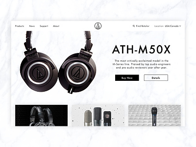 Audio-Technica Site audio technica headphones marketing site music ui ux website
