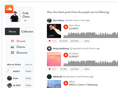 Soundcloud Web Interface