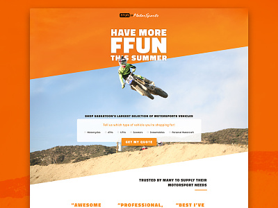 More Fun With FFUN agency client cro cta dirtbike landing page motorsports ui ux web