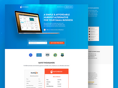 Hatchbuck Landing Page