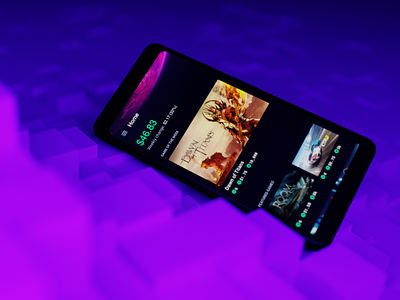 Purple Vibez 3d app blender brand environment fintech startup wip