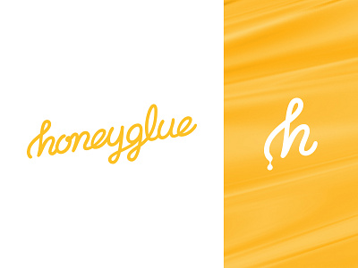 Honeyglue Email Marketing branding custom gold honey lettering logo script type