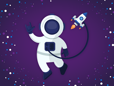 Astronaut astronaut icon illustration rocket space spaceship stars