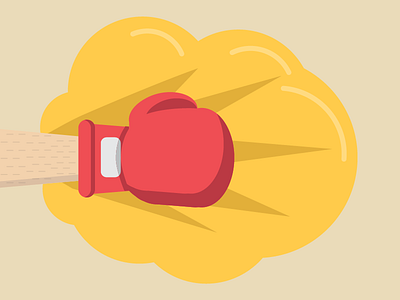 Punch box boxing glove illustration punch