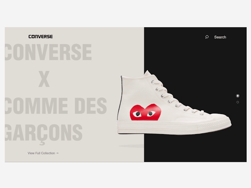 Converse x Cgd Web Page and Animation animation converse design sneakers ui uiuxdesign ux